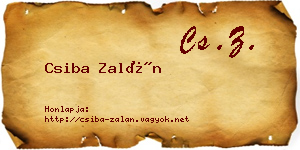Csiba Zalán névjegykártya